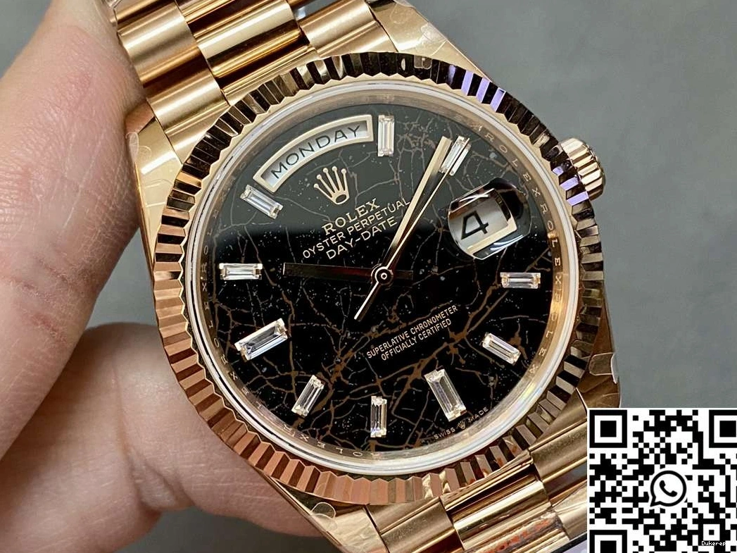 Dial Hourmarker Day Rose M228235-0045 Gold Factory v5 Date Diamond Steel Rolex Black Tungsten QF 0415